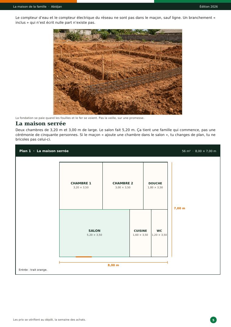 Plan 1, la maison serrée